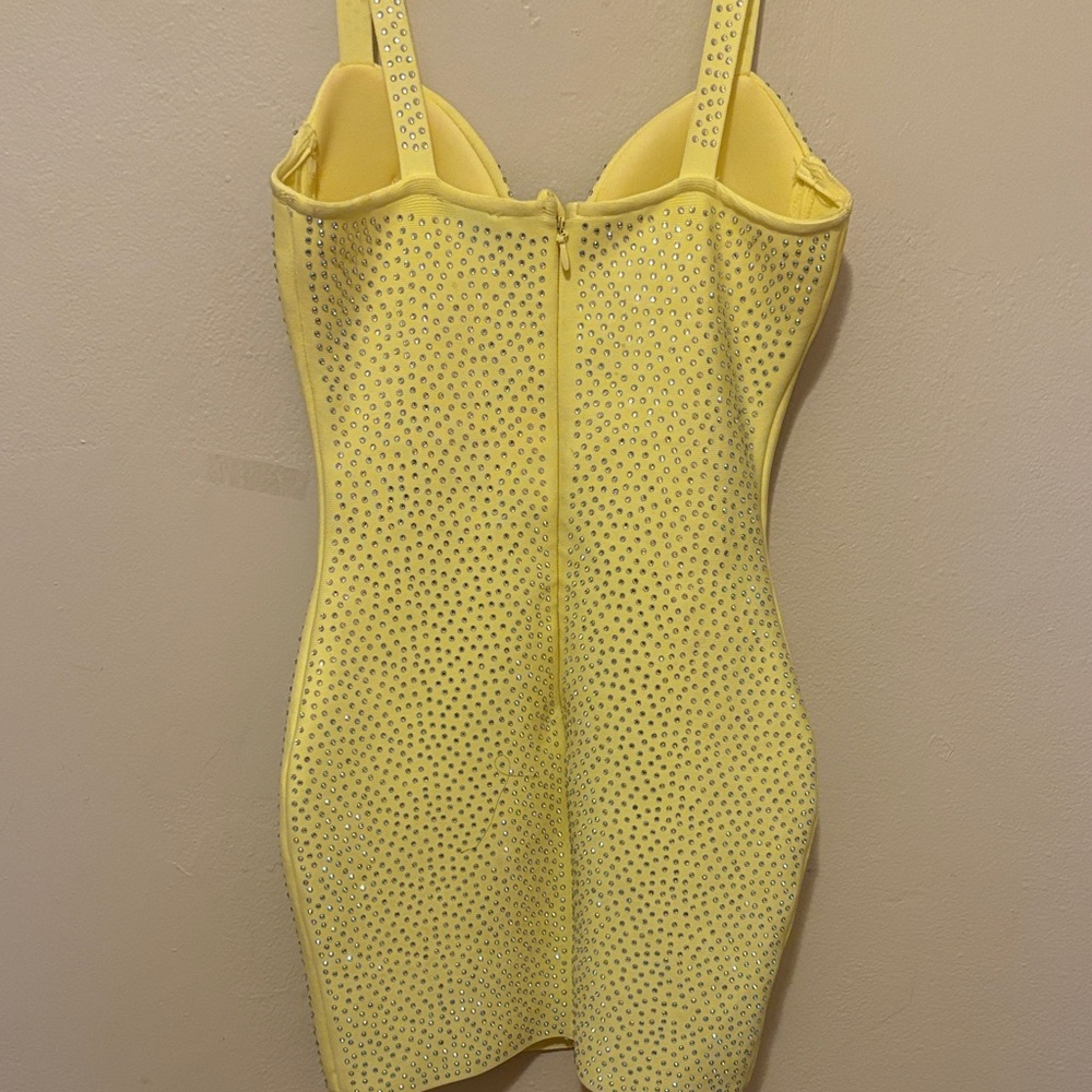 Fashion Nova Yellow Embellished Mini Dress - Picture 5 of 5